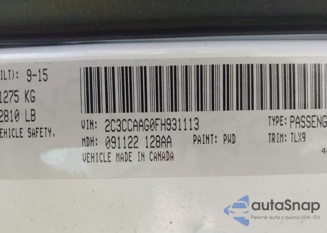 2015 Chrysler 300 Limited from USA, damaged, VIN 2C3CCAAG0FH931113